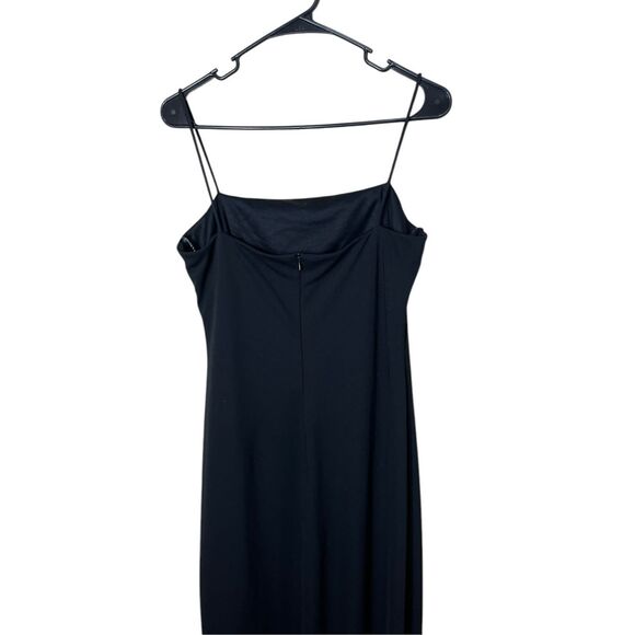 Vintage Arianna By Rachel Kaye Y2K Black Maxi Gown Embroidered Flowers Size 10 - Picture 8 of 11